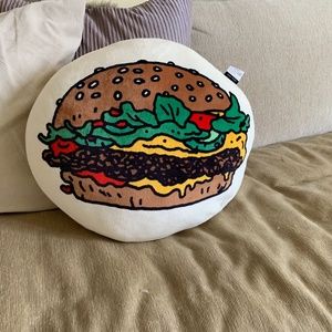 Jason Polan Hamburger Toss Pillow & cushion
